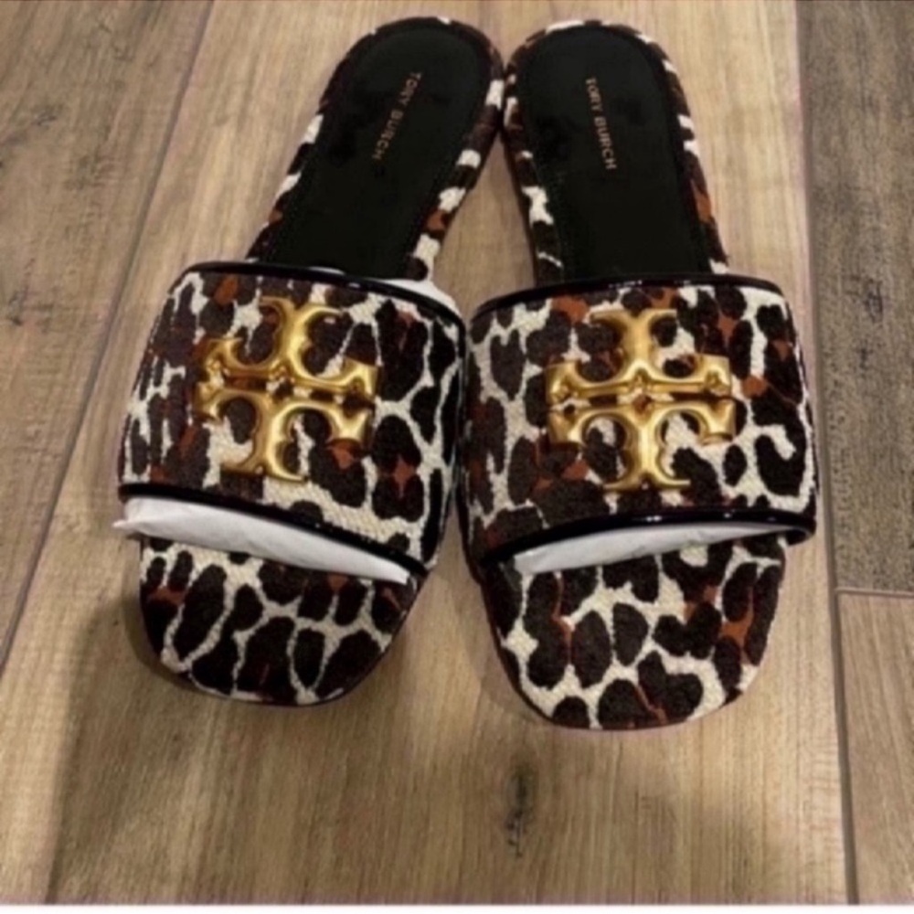 Tory Burch Eleanor Leopard print slides s 9